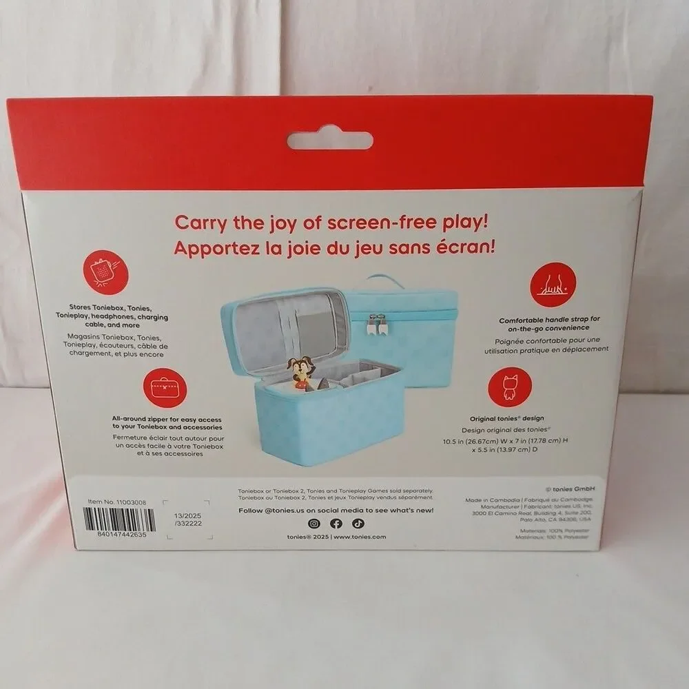Tonies 1 Or 2 All In One Carring Case Sky Blue New In Box